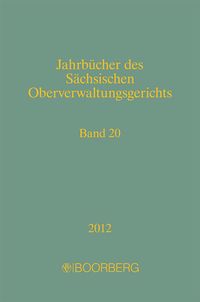 Bild vom Artikel Jahrbücher des Sächsischen Oberverwaltungsgerichts Band 20 2012 vom Autor 