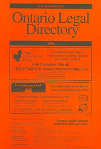 Produktbild: Ontario Legal Directory 2006: Published Annually Since 1925