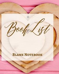 Produktbild: Book List - Blank Notebook - Write It Down - Pastel Pink Gold Wooden Abstract Design - Love Heart Brown White Colorful