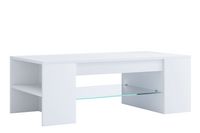 Produktbild: Holz Sofatisch Couchtisch Schublade Glas Tunas