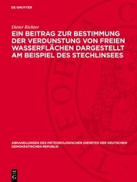 Produktbild: Eın Beitrag zur Bestimmung der Verdunstung von freien Wasserfl&auml;chen dargestellt am Beispiel des Stechlinsees