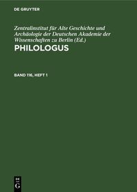 Produktbild: Philologus. Band 116, Heft 1
