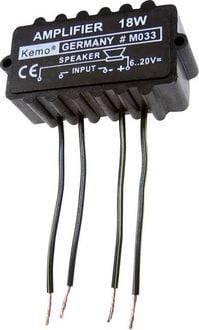 Produktbild: Kemo M033N Mono-Verst&auml;rker Baustein 9 V/DC, 12 V/DC, 18 V/DC, 20 V/DC 18W 4Ω