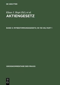 Produktbild: Mitbestimmungsgesetz; &sect;&sect; 118-149
