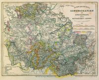 Bild vom Artikel Historische Karte: Fürstentum Schwarzburg-Sondershausen und Fürstentum Schwarzburg-Rudolstadt nebst den Reussischen Landen 1851 [gerollt] vom Autor Radefeld Major