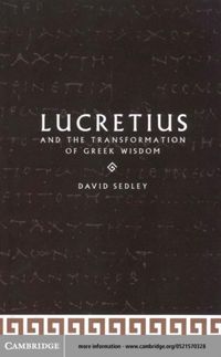 Produktbild: Lucretius and the Transformation of Greek Wisdom