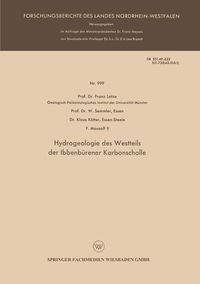 Produktbild: Hydrogeologie des Westteils der Ibbenb&uuml;rener Karbonscholle