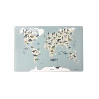 Produktbild: Scriptum Schreibtischunterlage f&uuml;r Kinder Weltkarte Dinosaurier - 60 x 40 cm, aus premium Vinyl