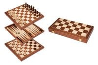 Produktbild: Schach Backgammon Dame Set, Feld 43 mm, magnetisch