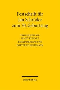 Produktbild: Festschrift f&uuml;r Jan Schr&ouml;der zum 70. Geburtstag