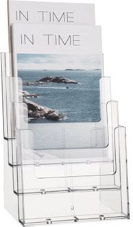 Produktbild: Helit H2352202 Prospekthalter Glasklar DIN A5 hoch Anzahl der Fächer 4 1 St. (B x H x T) 165 x 257 x 175 mm