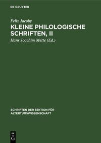 Produktbild: Kleine Philologische Schriften, II