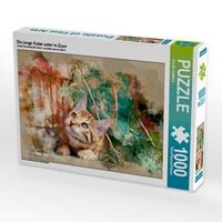 Produktbild: CALVENDO Puzzle Die junge Katze unter&acute;m Zaun | 1000 Teile Lege-Gr&ouml;&szlig;e 64x48cm Foto-Puzzle f&uuml;r gl&uuml;ckliche Stunden