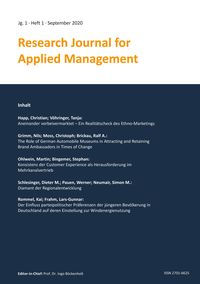 Produktbild: Research Journal for Applied Management - Jg. 1, Heft 1
