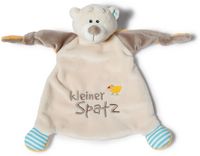 Produktbild NICI 40041 - My First Nici, Schmusetuch Bär, Kuscheltier, Botschaft und Bildmotiv gestickt, kleiner Spatz, 25 x 25 cm