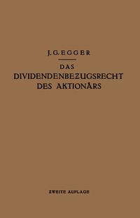 Produktbild: Das Dividendenbezugsrecht des Aktion&auml;rs