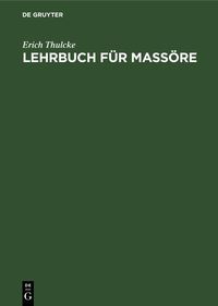 Produktbild: Lehrbuch f&uuml;r Mass&ouml;re