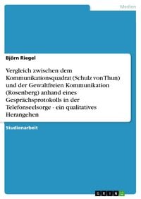 Produktbild: Vergleich zwischen dem Kommunikationsquadrat (Schulz von Thun) und der Gewaltfreien Kommunikation (Rosenberg) anhand eines Gespr&auml;chsprotokolls in der