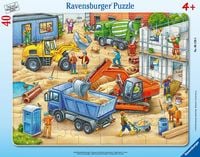 Produktbild: Rahmenpuzzle Ravensburger Gro&szlig;e Baustellenfahrzeuge 40 Teile