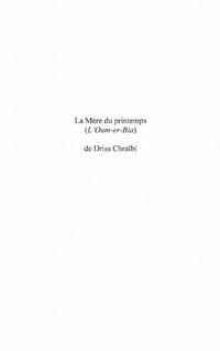 Produktbild: La mEre du printemps (l'oum-er-bia) de driss chraIbi - etude