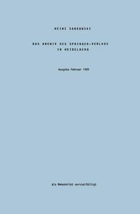 Produktbild: Das Archiv des Springer-Verlags in Heidelberg