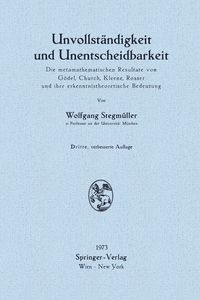Produktbild: Unvollst&auml;ndigkeit und Unentscheidbarkeit