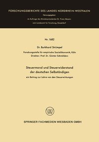 Produktbild: Steuermoral und Steuerwiderstand der deutschen Selbst&auml;ndigen