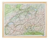 Produktbild: K&uuml;mmerly+Frey Relief Karte Schweiz mit Natur-Holzrahmen 1:500.000