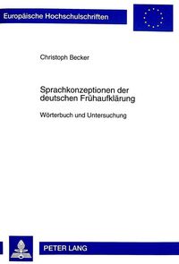 Produktbild: Sprachkonzeptionen der deutschen Fr&uuml;haufkl&auml;rung