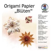 Produktbild: URSUS Falten Origami Papier Bl&uuml;ten, orange/rosa, 100 Blatt