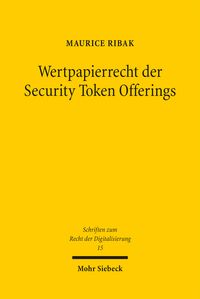 Produktbild: Ribak, M: Wertpapierrecht der Security Token Offerings