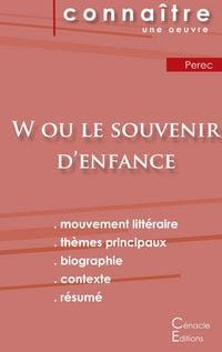 Produktbild: Fiche de lecture W ou le Souvenir d'enfance de Perec (Analyse litt&eacute;raire de r&eacute;f&eacute;rence et r&eacute;sum&eacute; complet)