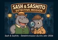 Produktbild: Sash & Sashito - Detektivmission durchs Jahr 2026 Fotokalender DIN A5