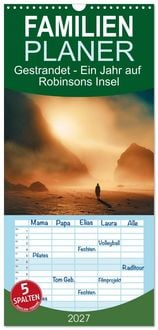 Produktbild: Familienplaner 2027 - Gestrandet - Ein Jahr auf Robinsons Insel mit 5 Spalten (Wandkalender, 21 x 45 cm) CALVENDO