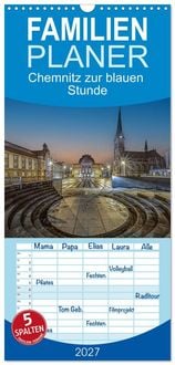 Produktbild: Familienplaner 2027 - Chemnitz zur blauen Stunde mit 5 Spalten (Wandkalender, 21 x 45 cm) CALVENDO