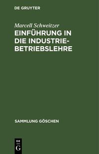 Produktbild: Einf&uuml;hrung in die Industriebetriebslehre