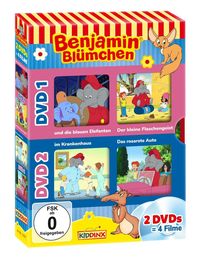 Bild vom Artikel Benjamin Blümchen  DVD-Box: Und die blauen Elefanten + Der kleine Flaschengeist / Im Krankenhaus + Das rosarote Auto  [2 DVDs] vom Autor Benjamin Blümchen