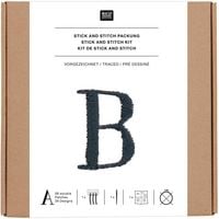 Produktbild: Stick & Stitch Packung Alphabet, schwarz, inkl. wasserl&ouml;slicher Stickvorlage, inkl. wasserl&ouml;slicher, bedruckter Stickvorlage, Stic