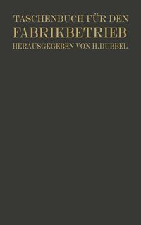 Produktbild: Taschenbuch f&uuml;r den Fabrikbetrieb