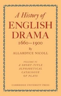 Produktbild: History of English Drama 1660 1900