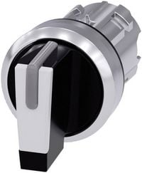 Produktbild: Siemens 3SU10522BL600AA0 3SU1052-2BL60-0AA0 Knebelschalter Frontring Metall, Hochglanz Schwarz, Wei&szlig; 2 x 45 &deg; 1 St.