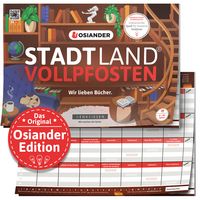 Produktbild: DENKRIESEN - Stadt Land Vollpfosten&reg; Thalia Edition &ndash; Osiander "Wir lieben B&uuml;cher." &brvbar; A4 Spielblock