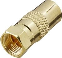 Produktbild: Renkforce RF-4196982 F-Koax-Adapter vergoldet Anschl&uuml;sse: F-Stecker, Koax-Buchse IEC 1St.
