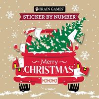 Produktbild: Brain Games - Sticker by Number Compact Edition: Merry Christmas 7x7 Inches Christmas Stocking Stuffer, Travel Size Activity Book for Adults & Kids 7+