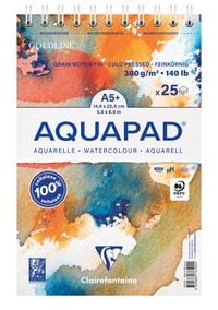 Produktbild: Aquapad Spiralblock Aquarell A5+, 14,8x22,5cm, 300g, 25 Blatt