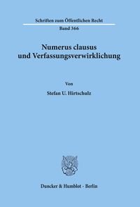 Bild vom Artikel Numerus clausus und Verfassungsverwirklichung. vom Autor Stefan U. Hirtschulz