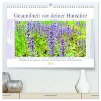 Produktbild: Gesundheit vor deiner Haust&uuml;re - Heilpflanzen am Alpenrand - Wirkung, Anwendungsbereiche und Teezubereitung (hochwertiger Premium Wandkalender 2027 DIN A2 quer), Kunstdruck in Hochglanz