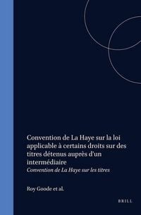 Produktbild: Convention de la Haye Sur Les Titres