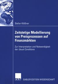 Produktbild: Zeitstetige Modellierung von Preisprozessen auf Finanzm&auml;rkten