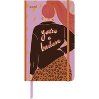 Produktbild: Emmy Lupin Wochen-Notizkalender groß 2026 - Taschen-Kalender 13x21 cm - mit Verschlussband & Falttasche - Weekly